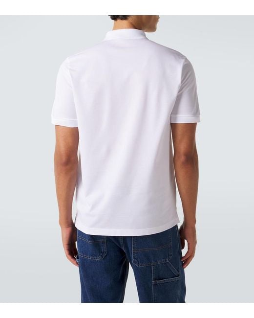 Prada White Cotton Pique Polo Shirt for men