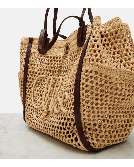 Chloé Metallic X Made For A Iconic Raffia Shoulder Bag