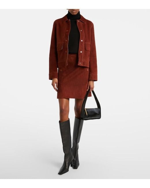 Yves Salomon Brown Suede Miniskirt