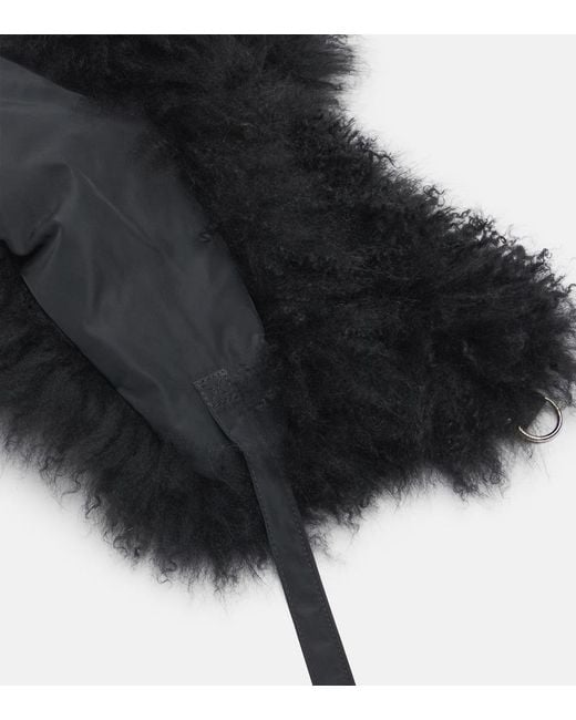 Yves Salomon Black Shearling-Trimmed Down Hat