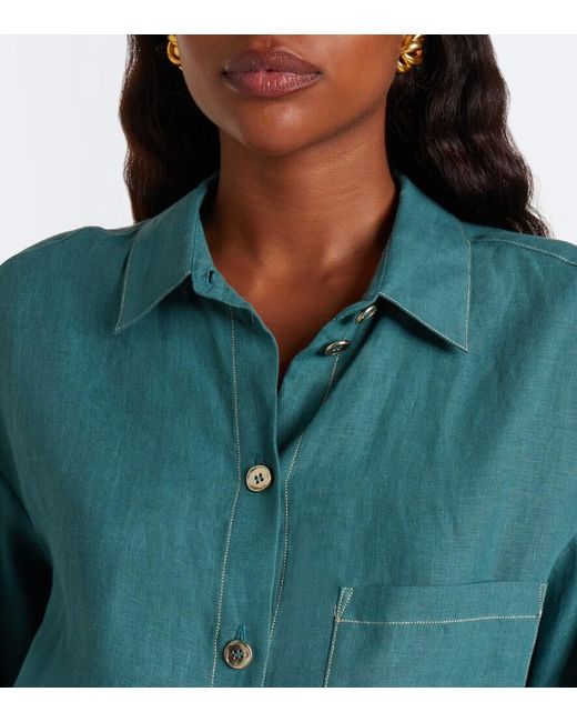 Eres Green Flashing Linen Shirt