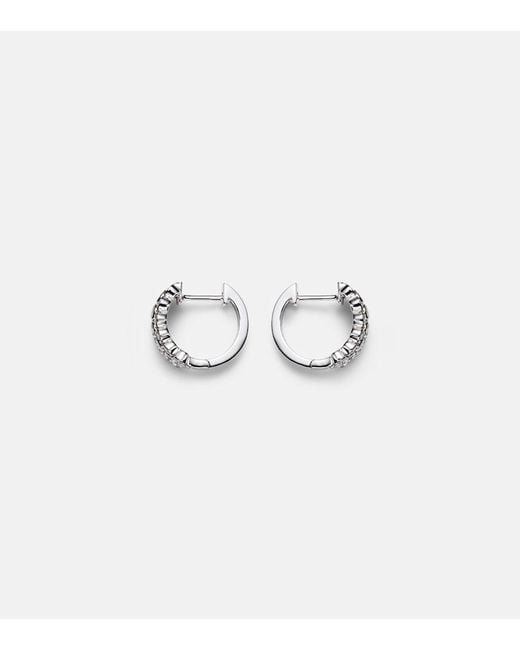 Anita Ko White Three Row 18Kt Huggie Earrings With Diamonds