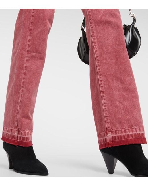 Isabel Marant Red Noemie Straight-Leg Jeans