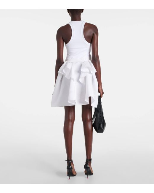 Robe a volants Alexander McQueen en coloris White