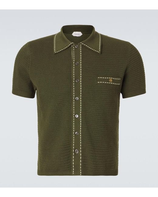 Versace Green Medusa Cotton Polo Shirt for men