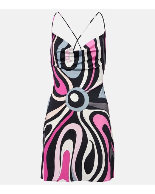 emilio pucci slip dress Midnight Dolls Vintage its made to follow you PUCCI Marmo Satin Slip Dress