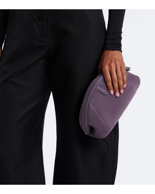 Alaïa Purple Purse Small Suede Clutch