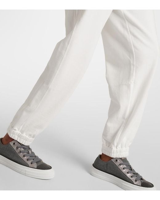 Brunello Cucinelli White Cotton Jersey Sweatpants