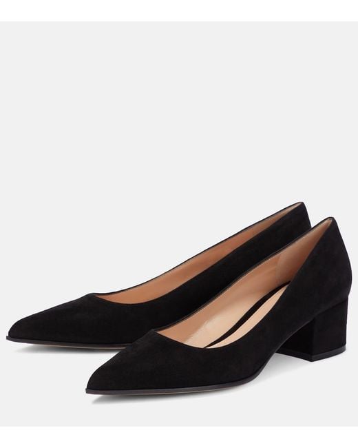 Gianvito Rossi Black Piper 45 Suede Pumps