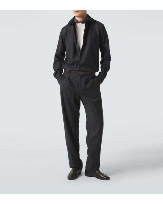 Agnona Blue Wool Shirt for men