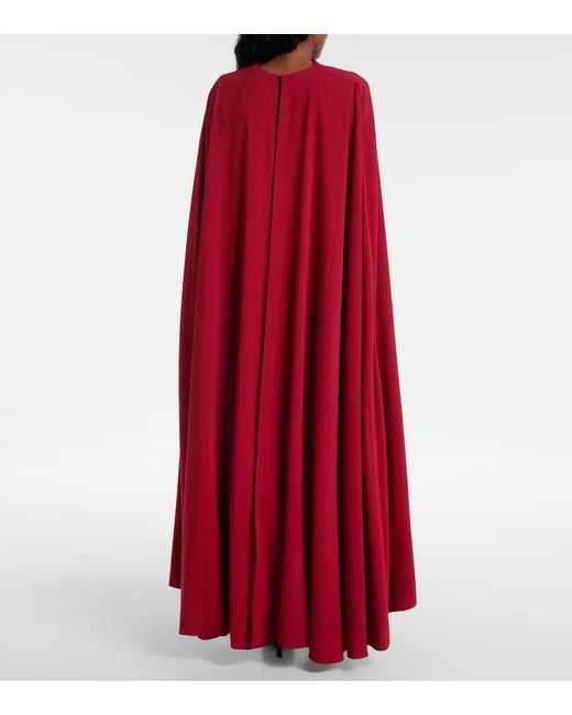 Roksanda Red Neolitsea Caped Crepe Cocktail Dress
