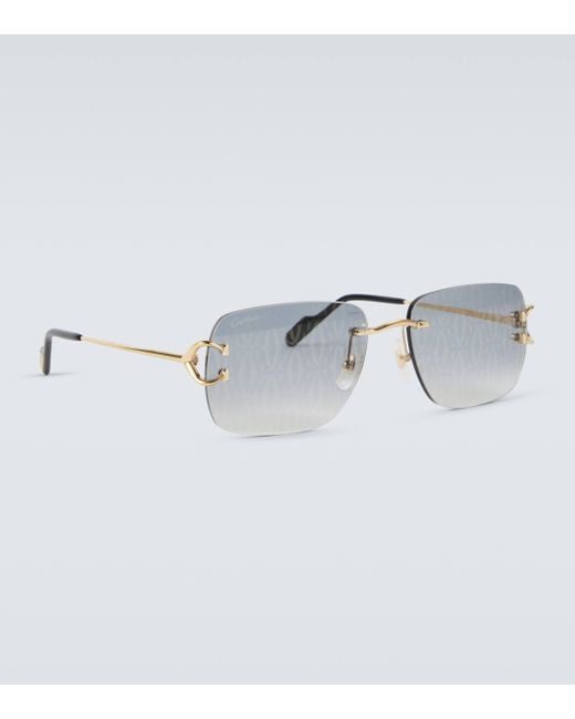 Cartier Metallic Monogram Rectangular Sunglasses for men