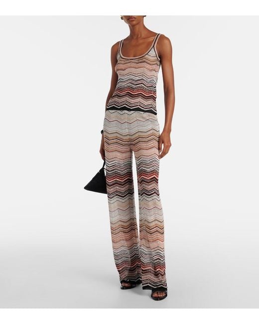 Missoni Brown Zigzag Sequined Lame Top