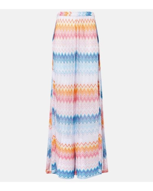 Missoni Pink Zig Zag Wide-Leg Pants
