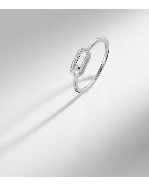 Messika White Move Uno 18Kt Ring With Diamonds