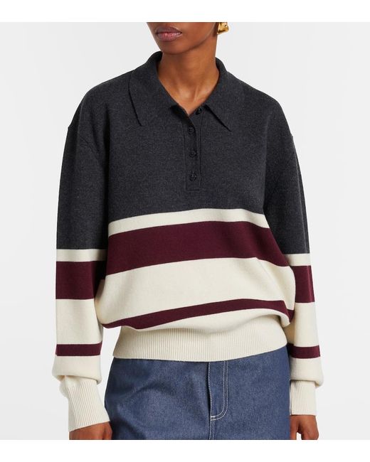 Rohe Black Knitted Wool And Cashmere Polo Sweater