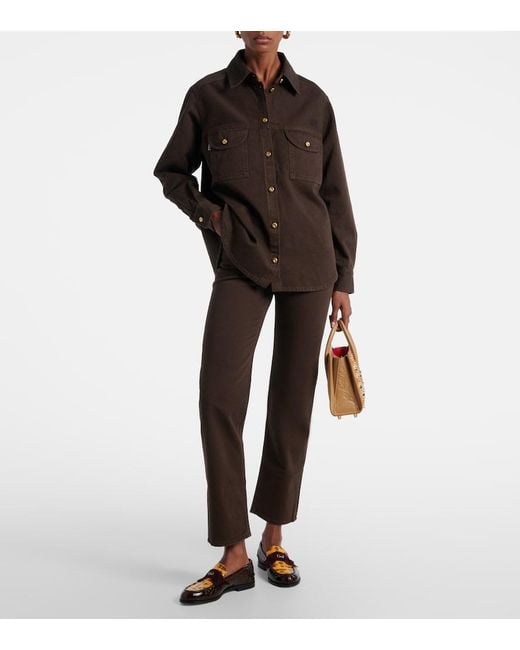 Christian Louboutin Brown Penny Croc-Effect Leather Penny Loafers