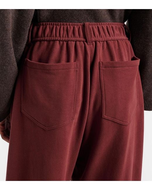 Brunello Cucinelli Red Cotton Jersey Sweatpants