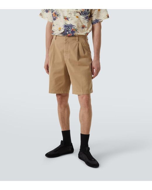 Bermudas De Algodon Prada de hombre de color Natural