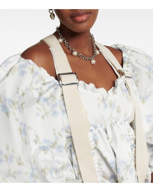 Simone Rocha White Puff-Sleeve Minidress