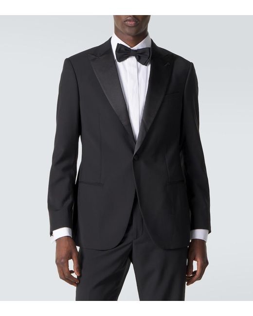 Giorgio Armani Black Single-Breasted Virgin Wool Tuxedo for men