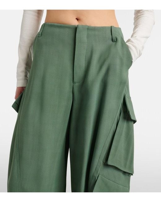 Alaïa Green Twill Cargo Pants