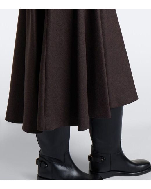 Max Mara Black Wool Midi Skirt