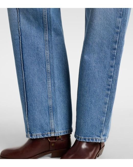 Isabel Marant Blue Drolane High-Rise Straight Jeans