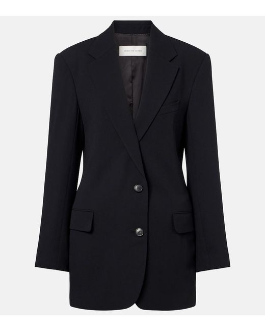 Dries Van Noten Black Double-Breasted Blazer