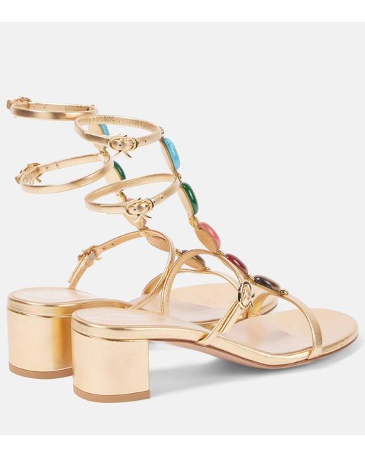 Gianvito Rossi Shanti 45 Metallic Leather Sandals