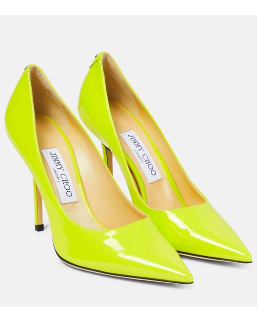Jimmy Choo Love 100 Patent Leather Pumps in Yellow Lyst