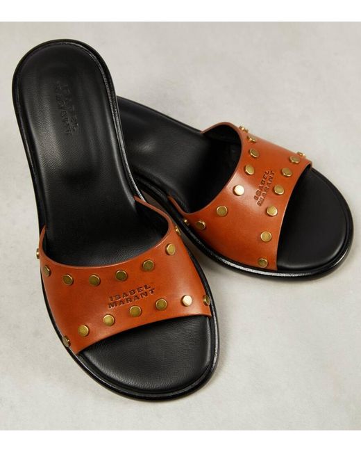 Isabel Marant Brown Eirin Studded Leather Sandals
