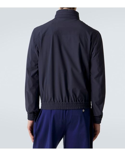 Brunello Cucinelli Blue Technical Blouson Jacket for men