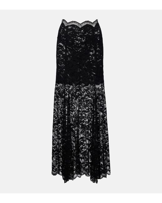 Rabanne Black Floral Lace Maxi Skirt