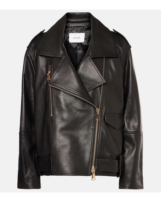 Dorothee Schumacher Black Sleek Statement Leather Biker Jacket