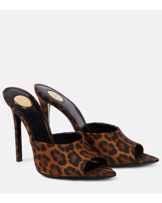 Mules Goldie 110 a motif leopard Saint Laurent en coloris Brown