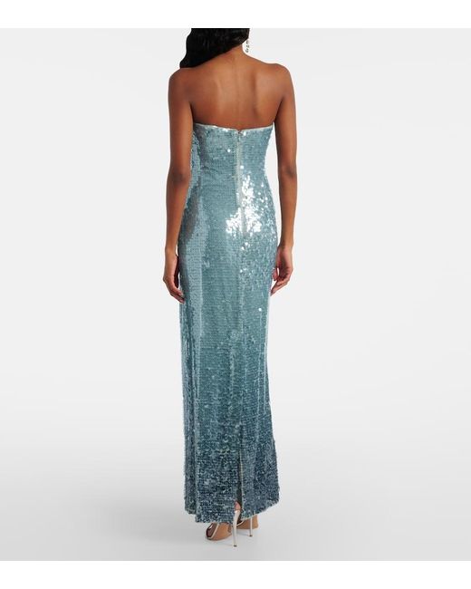 Jonathan Simkhai Blue Leilani Sequined Gown