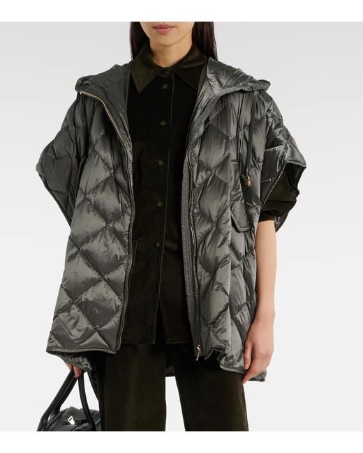 ダウンジャケット・コート MAX MARA THE CUBE | TREMAN CAPE JACKET (089) DARK GREIGE Max Mara The Cube Treman Quilted Down Cape in Gray | Lyst
