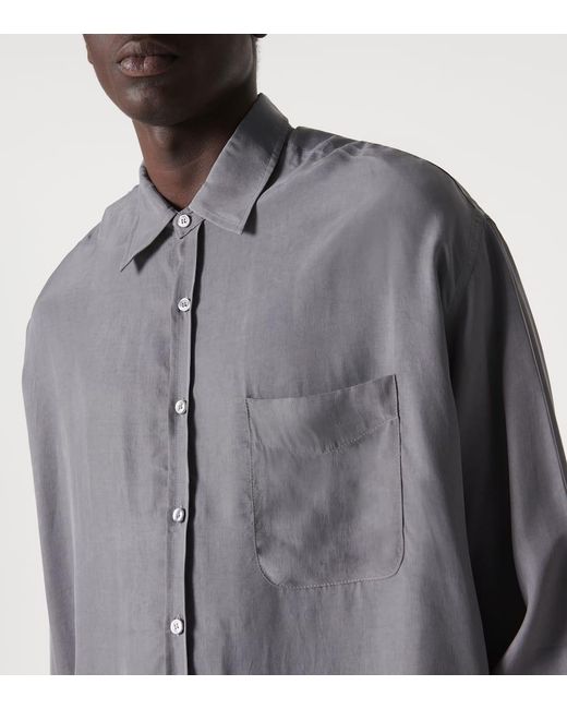 Camicia Leland in cupro di Frankie Shop in Gray da Uomo