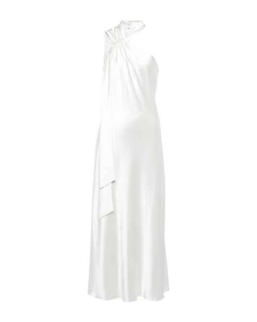 Galvan White Bridal Ushuaia Satin Maxi Dress