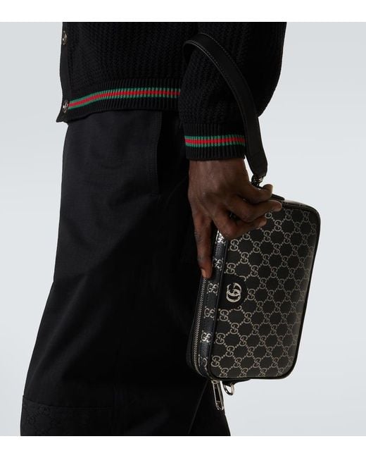 Gucci Messenger Bag Gg Mit Leder in Black für Herren