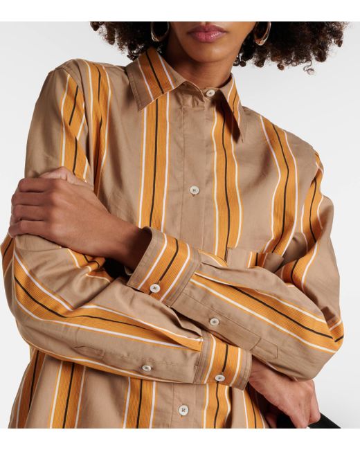 Robe chemise en coton melange Totême  en coloris Natural