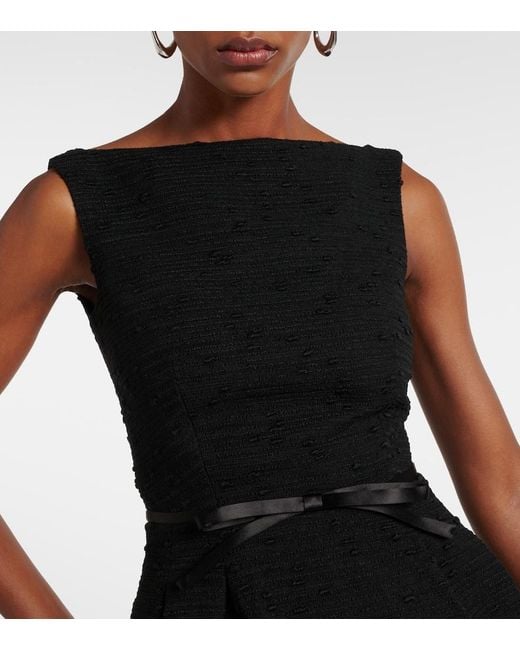 Erdem Black Tweed Midi Dress