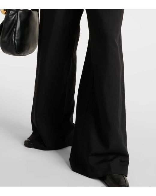 Joseph Black Wool-Blend Wide-Leg Pants