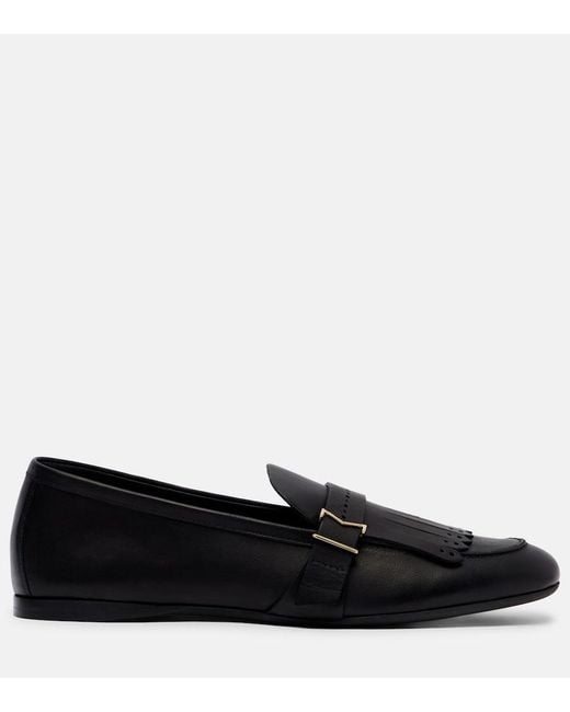 Max Mara Black Leather Lofaers