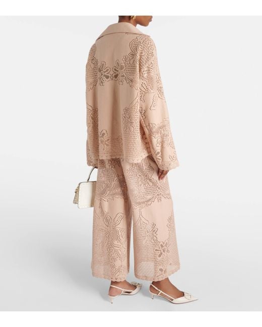 Valentino Natural Vgold Guipure Lace Blouse
