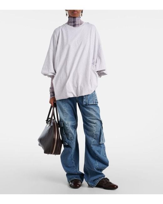 Top De Jersey De Algodon Acne de color White