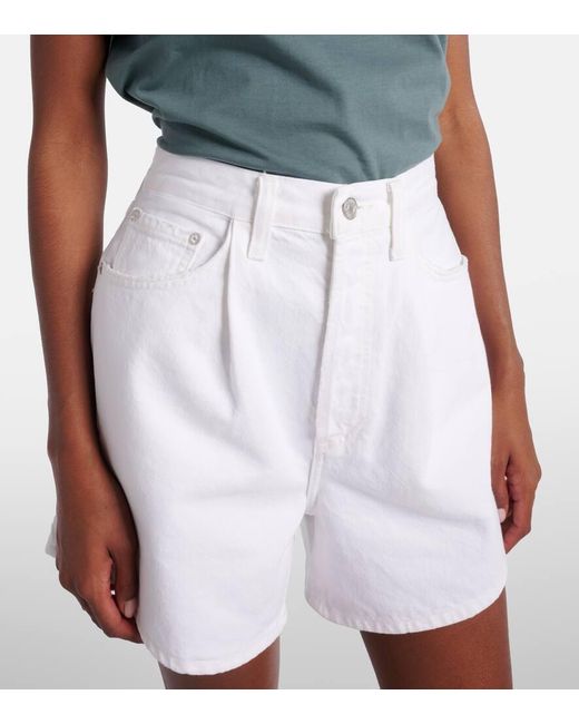 Agolde White High-Rise Jeansshorts Rhoda