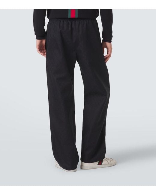 Gucci Blue Gg Canvas Straight-Leg Pants for men