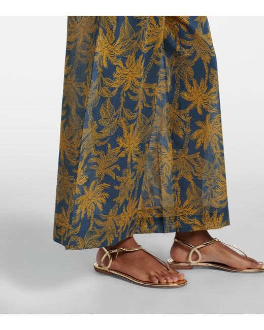 Eres Blue Itinerant Cotton Voile Wide-Leg Pants